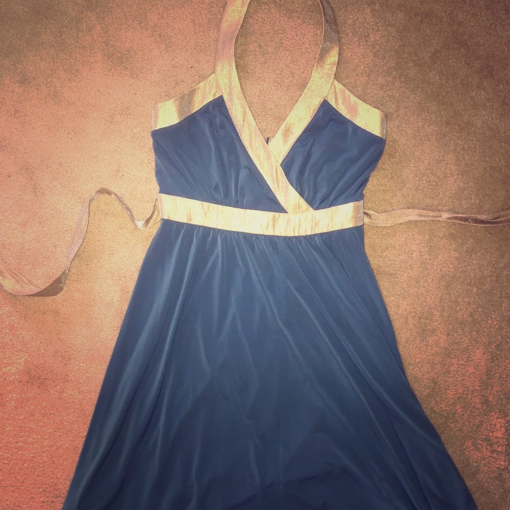 BCBG dress tan and blue. Size 8